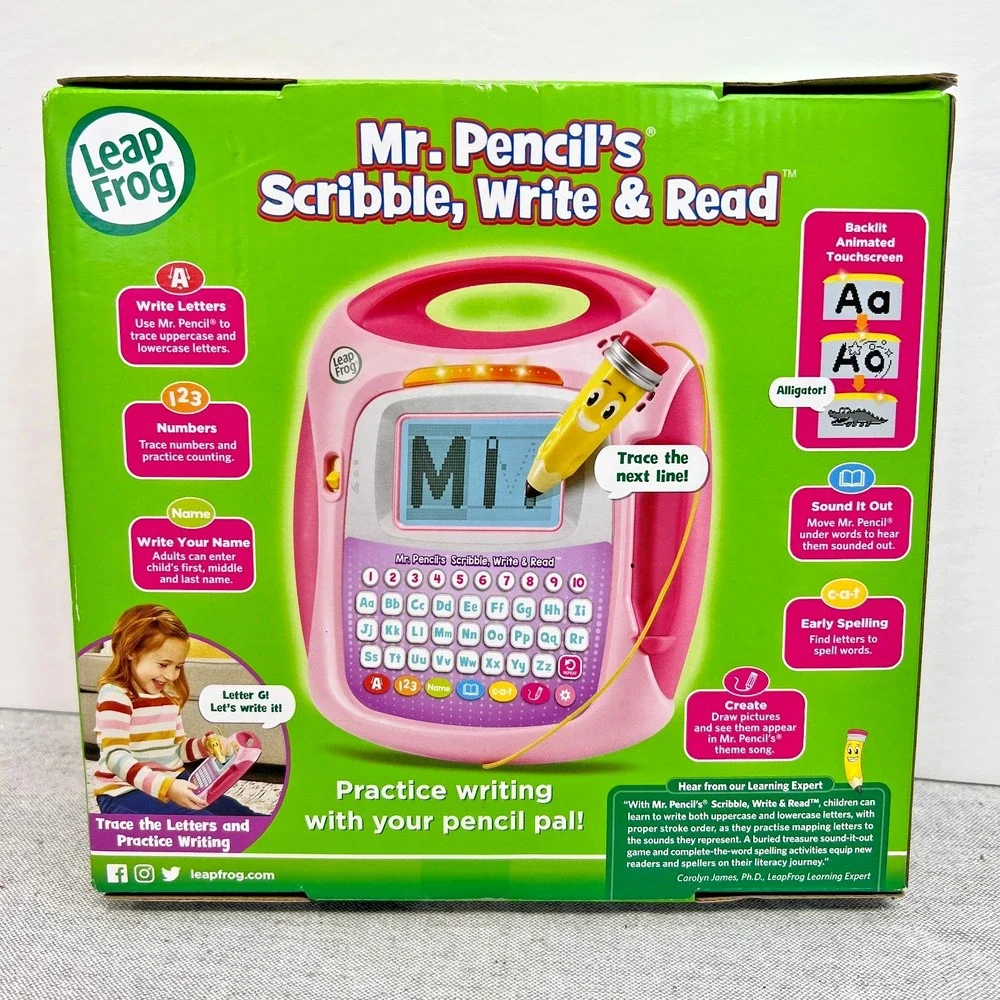 LeapFrog Mr Pencils Scribble, Write and Read Learning Toy, Pink